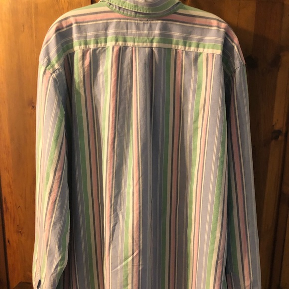 Ralph Lauren Classic Fit Pastel Striped Extra Large Tall Button Up Dress Shirt - Picture 5 of 6